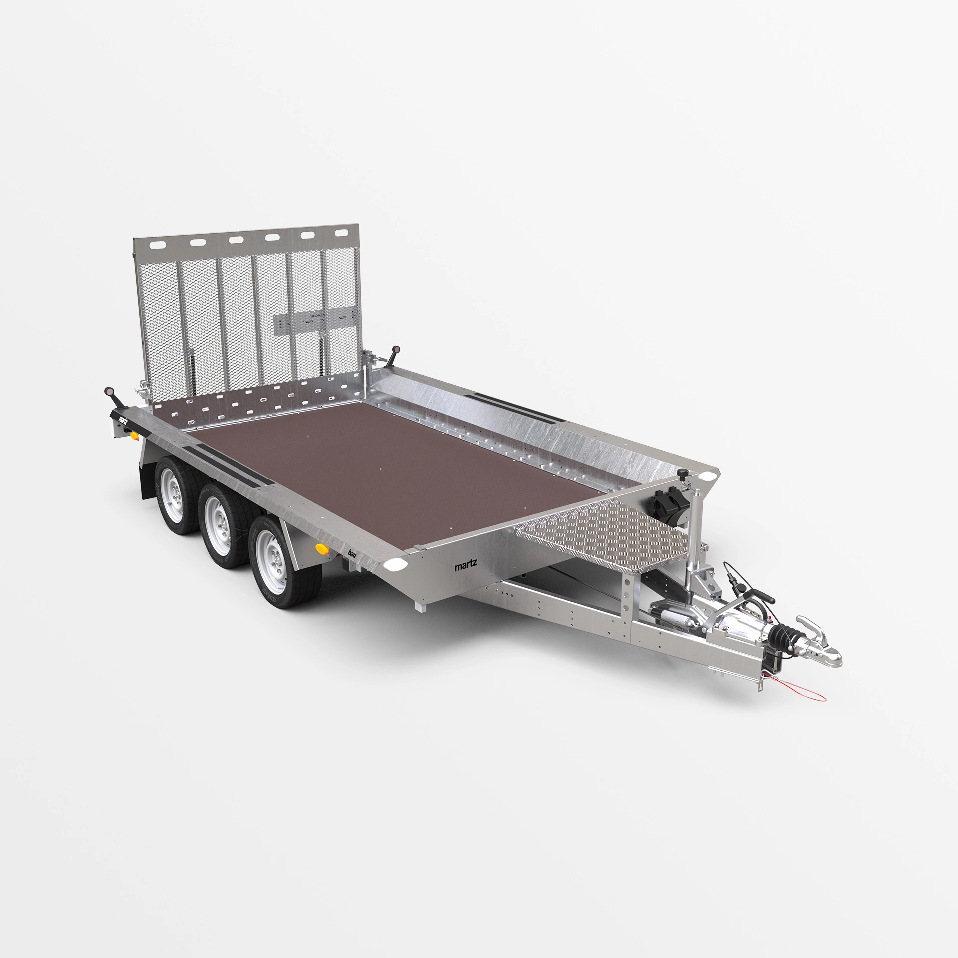 Baumaschinentransport-Anhänger 3500 kg, Stahl 350x182x24cm