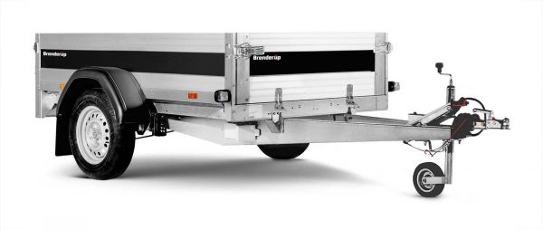 Kastenanhänger 1000 kg gebremst Alu 2205AB1000  204x128x40cm Vorderklappe