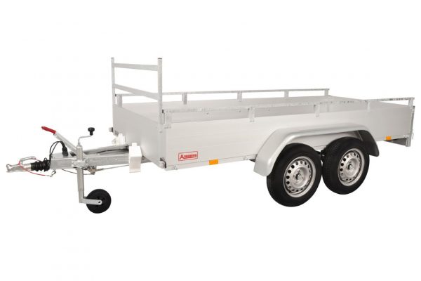 Kastenanhänger ALU 2000 kg Tandem gebremst GTT2000. 301x126x30cm mit Reling