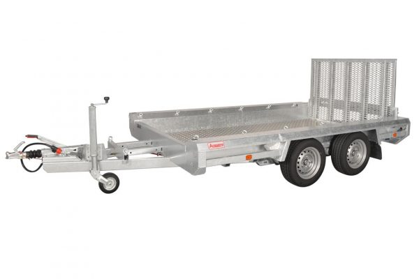 Baumaschinenanhänger 3000 kg ALU Tandem TERRAX-2 3000. 294x150x27cm