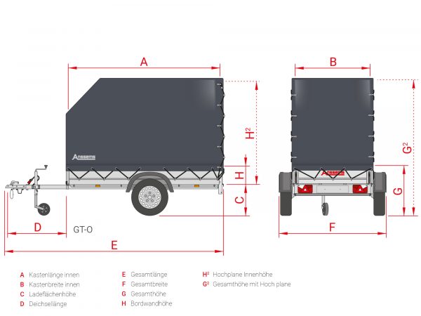 Planenanhänger ALU 750 kg ungebremst GT750. 251x126x150cm – Bild 9