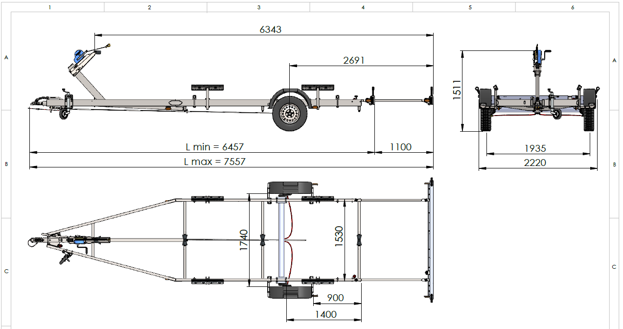 Bootsanhänger 1300kg – Bild 3