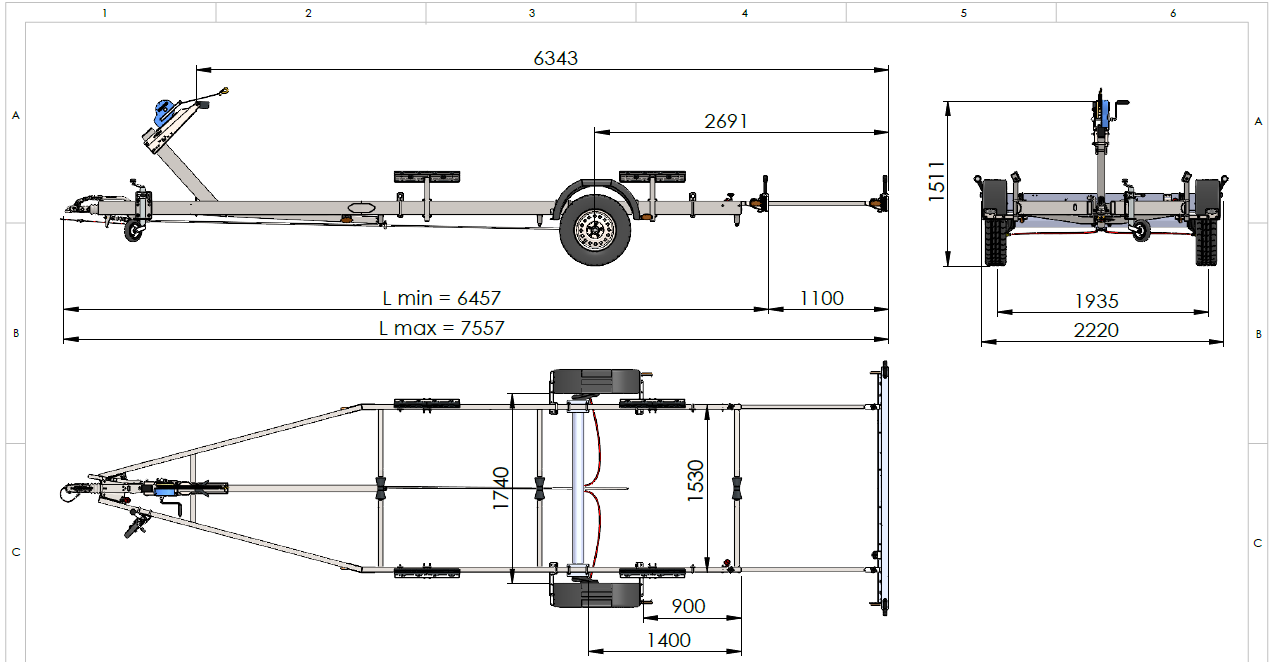 Bootsanhänger 1500kg – Bild 3
