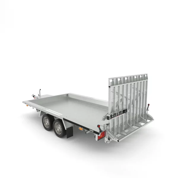 Baumaschinenanhänger 3000kg Stahl Tandem 400x180x25cm – Bild 2