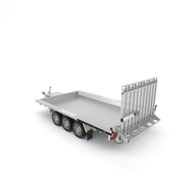 Baumaschinenanhänger 3500kg Stahl 400x180x25cm Tridem – Bild 2