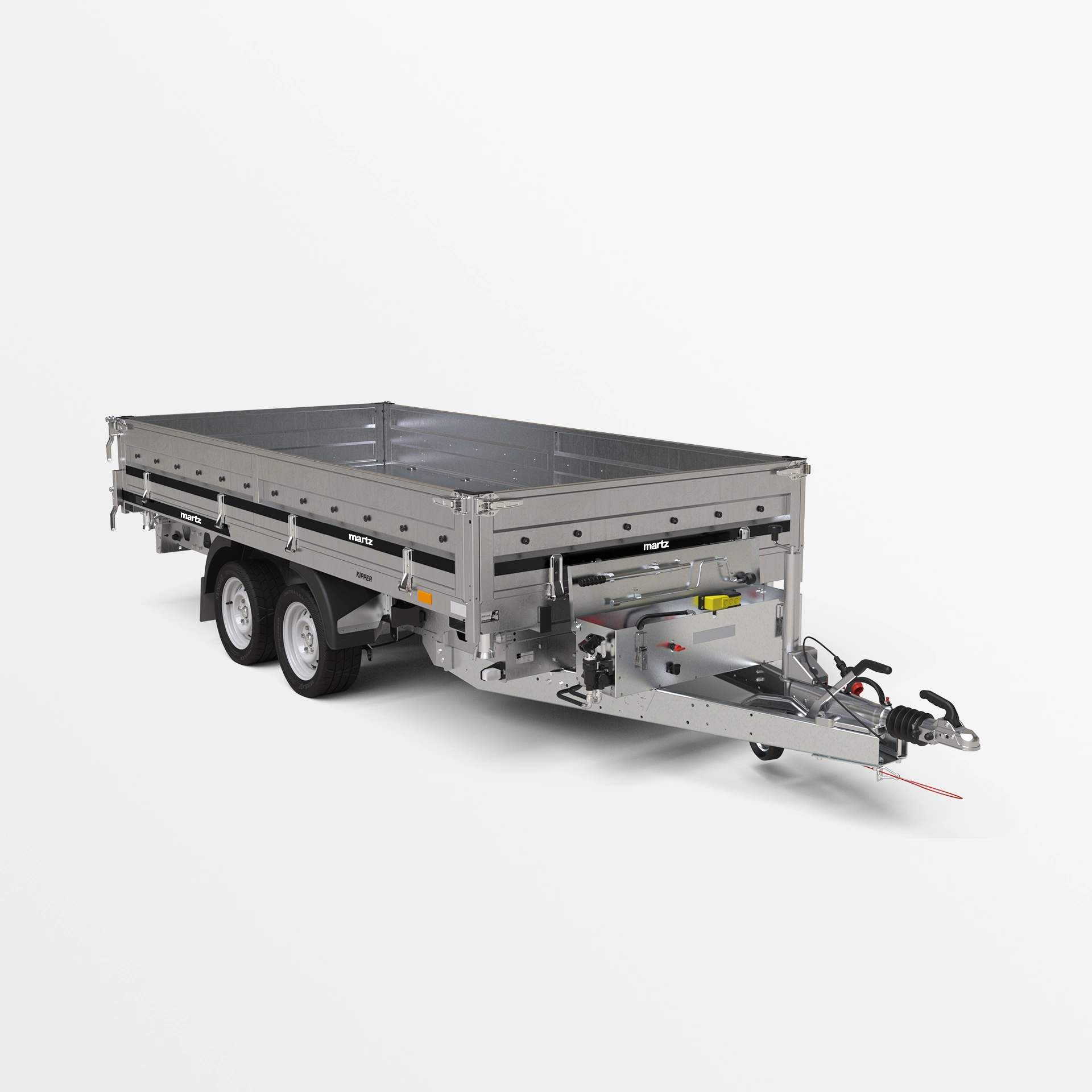 3 Seiten Kipper ALU 3500kg Tandem Elektro+Handpumpe 360x170x40cm