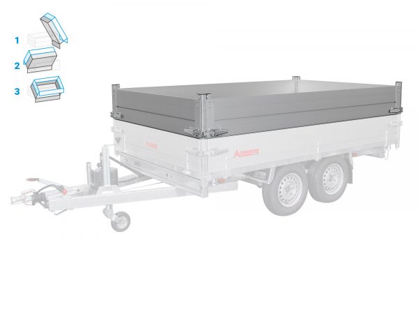 Aufsatzbordwände KSX mit Kippfunktion 305x178x35