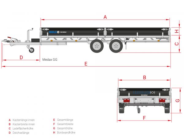 Pritschenanhänger ALU 3500 kg Tandem MEDAX-2 3500. 611x203x30cm Go-Getter – Bild 4