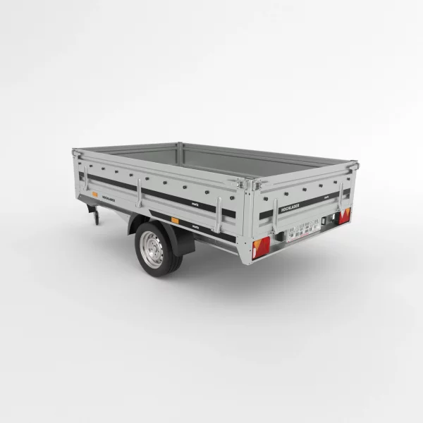 Kastenanhänger Hochlader Stahl 1500 kg gebremst 254x151x40cm – Bild 4