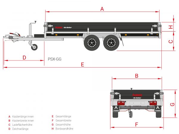 Pritschenanhänger ALU 2000 kg Tandem PSX-S2000. 405x178x30cm Go-Getter – Bild 6