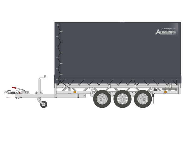Planenanhänger ALU 3500 kg gebremst Tridem MEDAX-3 3500. 405x203x210cm