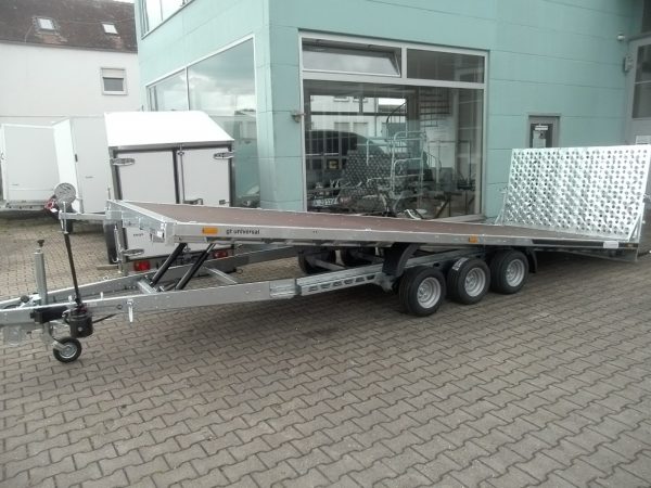 Autotransportanhänger 3500kg Tridem Stahl kippbar 590x210cm – Bild 5