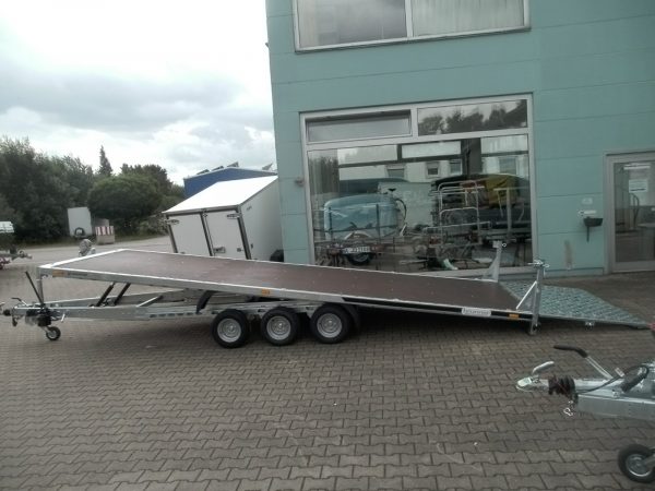 Autotransportanhänger 3500kg Tridem Stahl kippbar 590x210cm – Bild 7