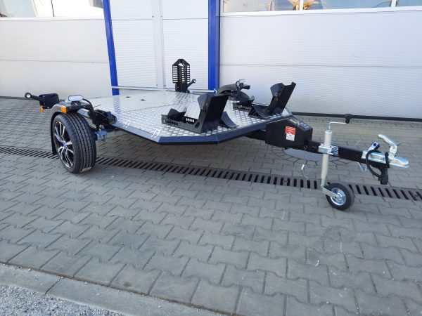 Motorradanhänger 750kg absenkbar und zum Zusammenklappen ungebremst - 100 KM/H – Bild 3