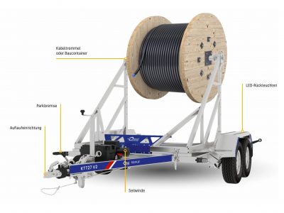 Kabeltrommelanhänger gebremst 3500 kg